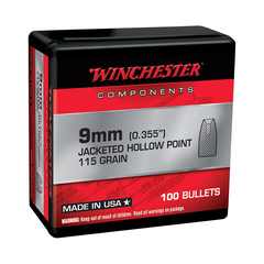 Winchester Jacketed Hollow Point 9mm 115gr 100/Box