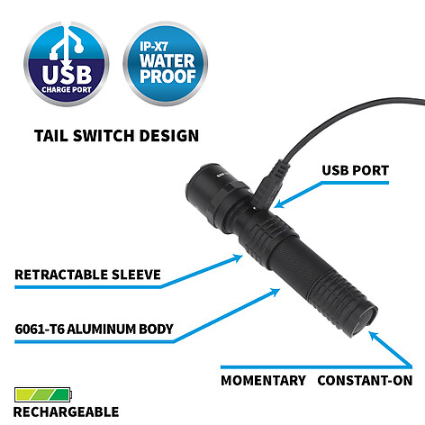 Nightstick USB-320 USB Uppladdningsbar EDC Ficklampa - bild 3 av 4