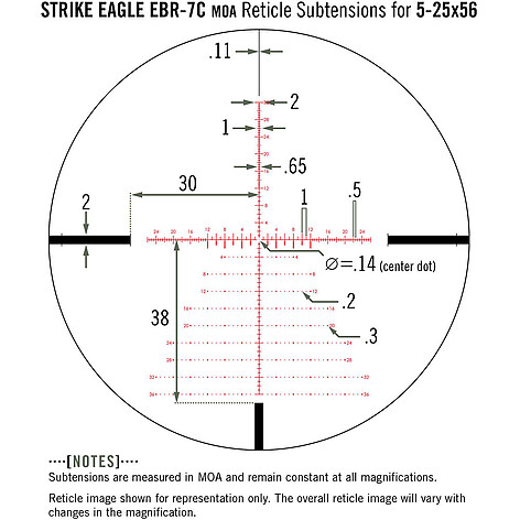 Vortex Strike Eagle 5-25x56 SF FFP Belyst EBR-7C MOA Kikarsikte - bild 7 av 8