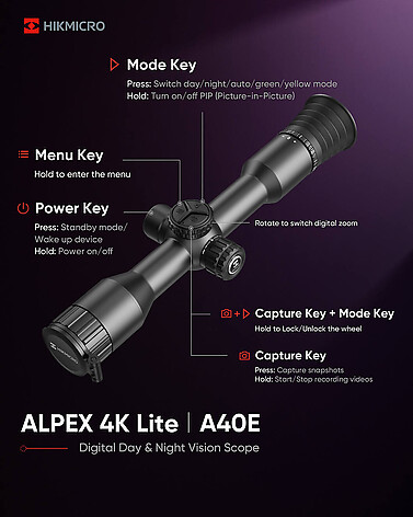 Hikmicro Alpex A40E 4K Lite 3.5x40 4K 3840x2160 Nattsikte - bild 9 av 9