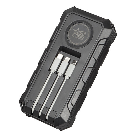 AGM Powerbank med Solpanel QI 30000mA