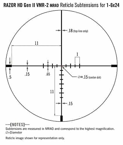 Vortex Razor HD Gen II-E 1-6x24 Belyst VMR-2 MRAD Kikarsikte - bild 4 av 11