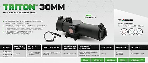 TRUGLO Triton 30mm RGB 3 MOA Circle Dot - bild 5 av 7