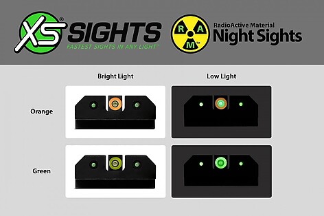 XS Sights R3D 2.0 S&W M&P, MP2.0 Orange Nattsikte - bild 4 av 5