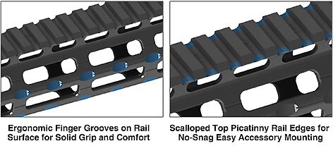 Leapers UTG Pro AR15 Super Slim Free Float 381mm Handguard - bild 4 av 6