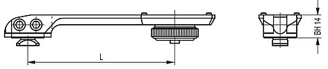 Recknagel Bryggvridmontage Brytvapen Picatinny 90-134mm 14mm - bild 2 av 3