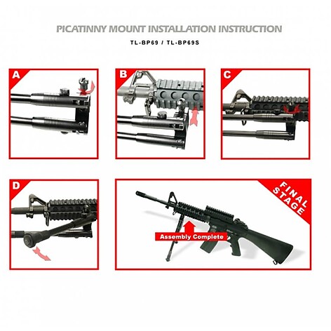 Leapers UTG New Gen High-pro Shooters Bipod 220-269mm - bild 6 av 8