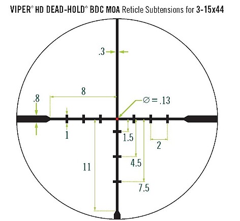 Vortex Viper HD 3-15x44 SFP Belyst Dead-Hold BDC MOA - bild 6 av 6