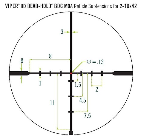 Vortex Viper HD 2-10x42 SFP Belyst Dead-Hold BDC MOA - bild 6 av 6