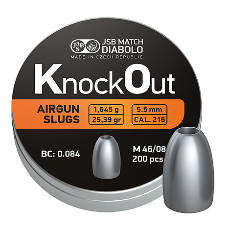 JSB KO Slugs 5.5mm (0.216) - 1.645g