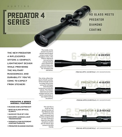 Steiner Predator 4 6-24x50 SFP Belyst E3 Kikarsikte - bild 3 av 5