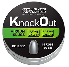 JSB KO Slugs 6.37mm - 2.170g 150st