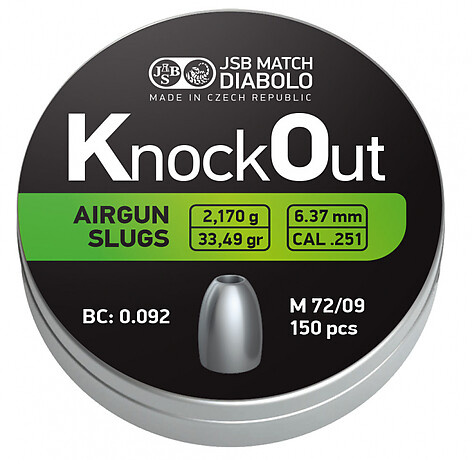 JSB KO Slugs 6.37mm - 2.170g 150st