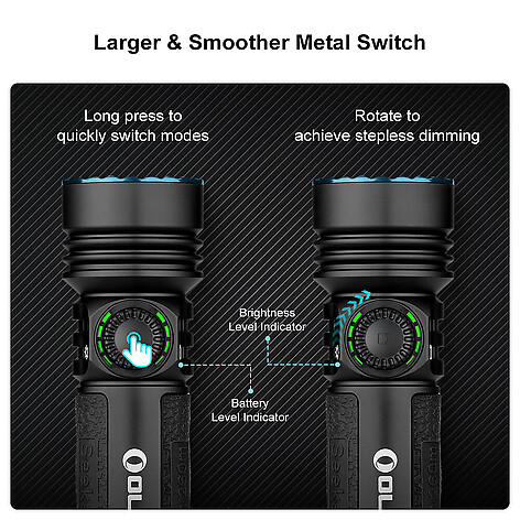 Olight Seeker 4 Pro CW 4600 Lumen Ficklampa Svart - bild 2 av 7