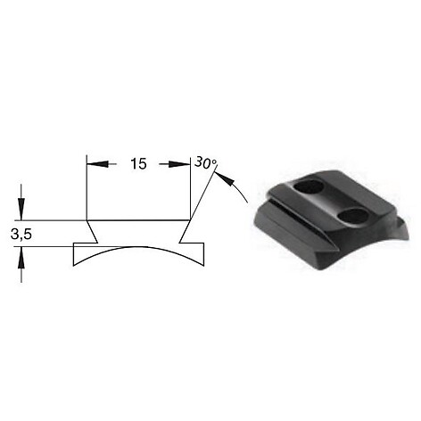 Recknagel Bakre Bas Mauser M98 Standard H:3.5mm B:15mm