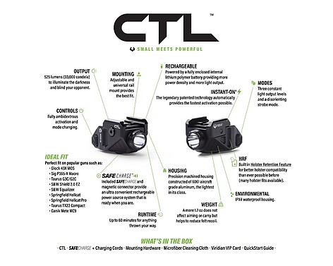 Viridian CTL Custom Universal 525 Lumens Vapenlampa FDE - bild 6 av 6