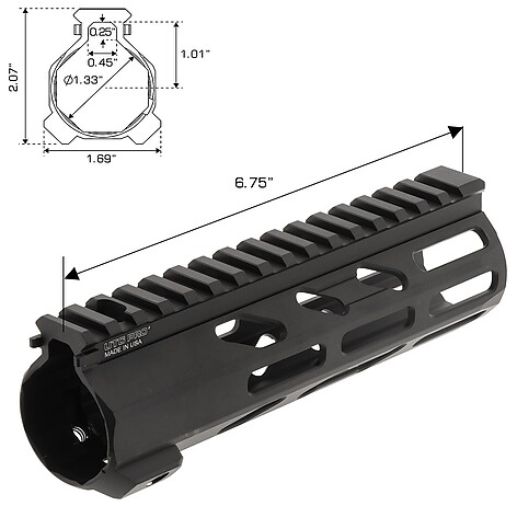 Leapers UTG Pro Arwen Free Float M-LOK 178mm Handguard - bild 8 av 10
