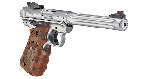 Ruger MKIV Hunter .22 LR Rostfri Fingerriller Pistol - bild 6 av 6