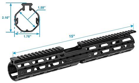 Leapers UTG Pro AR15 Drop-in M-LOK FSP Handguard - bild 3 av 7