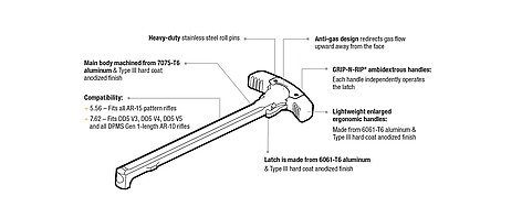 Daniel Defense Grip-N-Rip AR-10 Charging Handle - bild 2 av 3