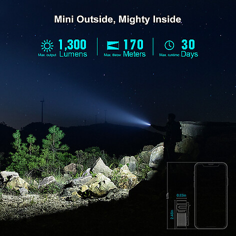 Olight Baton 4 Premium 1300 Lumen Ficklampa Svart - bild 7 av 8
