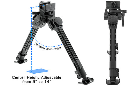 Leapers UTG Big Bore Full Stability Bipod 23-36cm Picatinny - bild 2 av 7