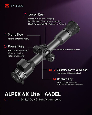Hikmicro Alpex A40EL 4K Lite 3.5x40 4K 3840x2160 Nattsikte - bild 9 av 9