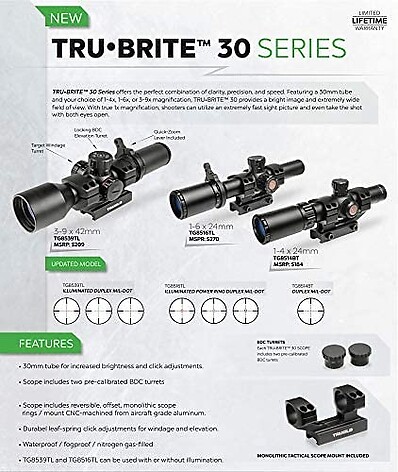 TRUGLO Tru-Brite Xtreme 4x32 Mil-Dot Kikarsikte - bild 7 av 8