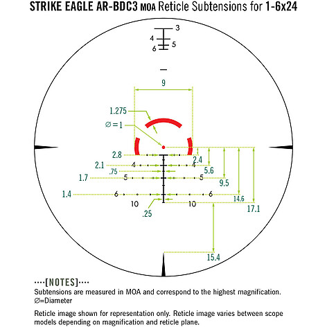 Vortex Strike Eagle 1-8x24 SFP Belyst AR-BDC3 Kikarsikte - bild 10 av 10