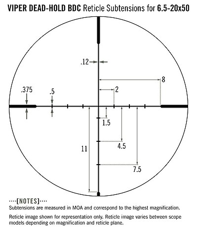 Vortex Viper 6.5-20x50 PA Dead-Hold BDC Kikarsikte - bild 8 av 8