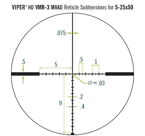 Vortex Viper HD 5-25x50 SFP Belyst VMR-3 MRAD Kikarsikte - bild 6 av 6