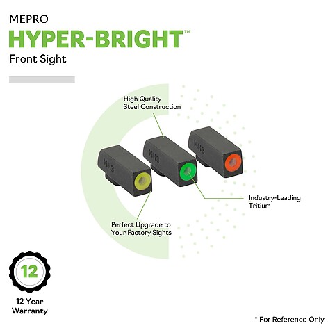 Meprolight Hyper-Bright Glock Gul Ring Set Nattsikte - bild 4 av 6