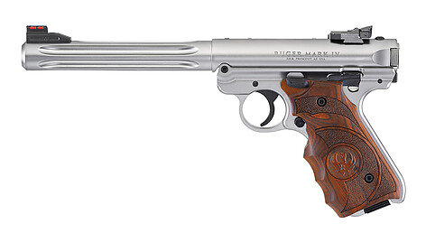 Ruger MKIV Hunter .22 LR Rostfri Fingerriller Pistol - bild 2 av 6