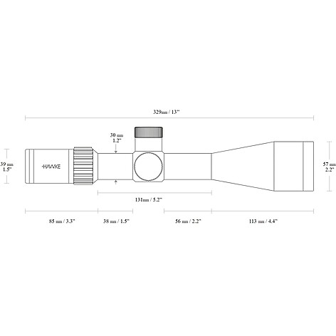 Hawke Airmax 30 SF Compact 6-24x50 SFP AMX Belyst Kikarsikte - bild 3 av 6