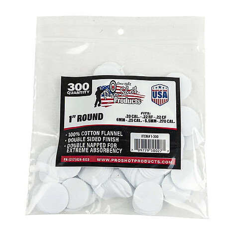 Pro-Shot Draglappar Bomull .22-.270 Cal. 300st