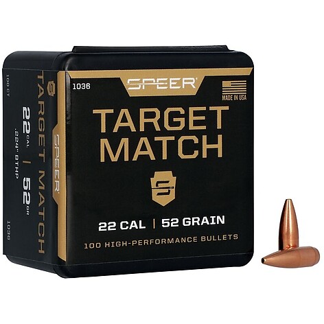 Speer Target Match Rifle Bullet .22 Caliber 52gr 100/Box - bild 2 av 2