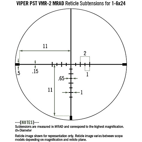 Vortex Viper PST Gen II 1-6x24 SFP Belyst VMR-2 MRAD - bild 4 av 10