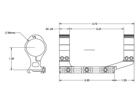 Aero Precision Ultralight 30mm H: 38mm STD Cantilever - bild 2 av 3