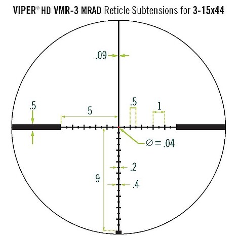 Vortex Viper HD 3-15x44 SFP Belyst VMR-3 MRAD Kikarsikte - bild 6 av 6