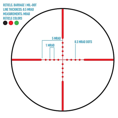 Firefield Barrage 1.5-5x32 Belyst Mil Dot Kikarsikte - bild 2 av 12