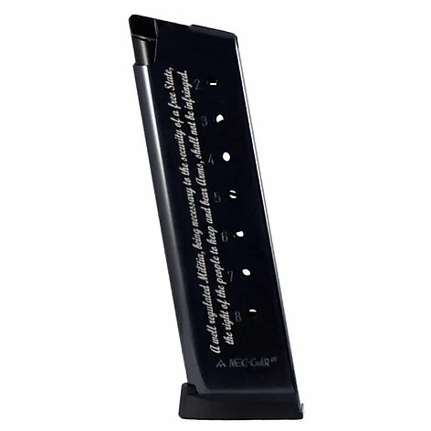 Mec-Gar 2nd Amendment Engraved 1911 .45ACP 8 Skott Magasin