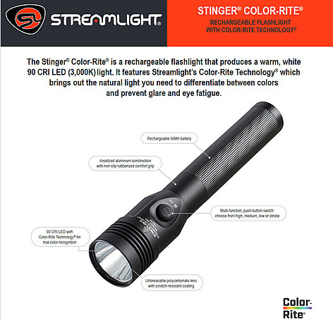 Streamlight Stinger ColorRite 500 Lumen Ficklampa - bild 4 av 4