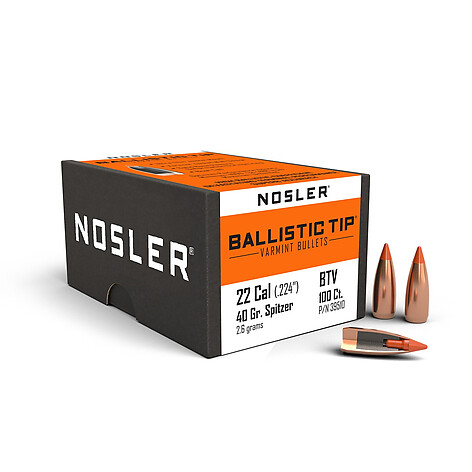 Nosler Ballistic Tip Varmint .22 40gr 100/Box