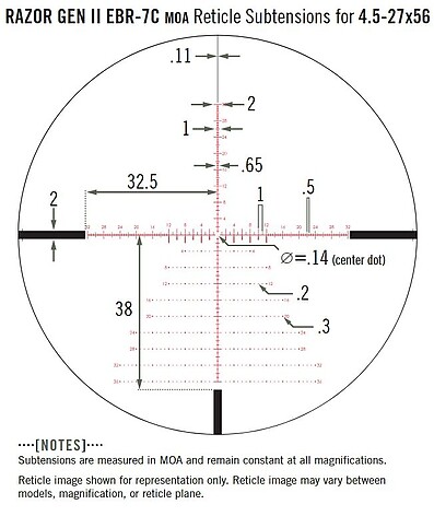 Vortex Razor HD Gen II 4.5-27x56 Belyst EBR-7C MOA Kikarsikte - bild 2 av 5