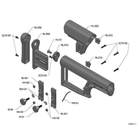 Luth-AR MBA-1 Modular Buttstock Assembly Rifle Svart - bild 4 av 5