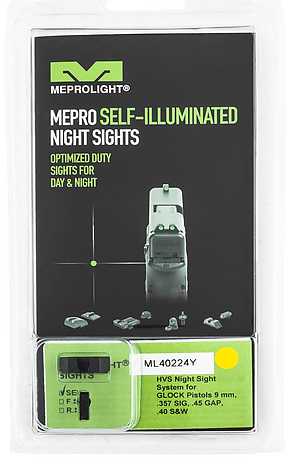 Meprolight Hyper-Bright Glock Gul Ring Set Nattsikte - bild 2 av 6