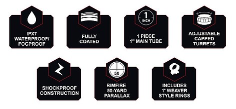 Simmons Pro Rimfire 3-9x32 SFP .22 Drop Zone Kikarsikte - bild 6 av 7
