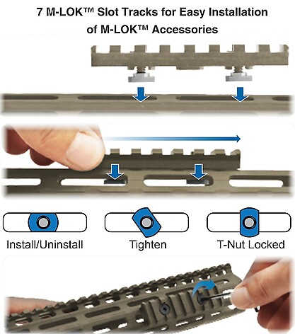 Leapers UTG Pro AR15 Super Slim Free Float FDE Handguard - bild 5 av 6