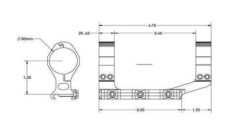 Aero Precision Ultralight 30mm H: 38mm STD Cantilever FDE - bild 3 av 3