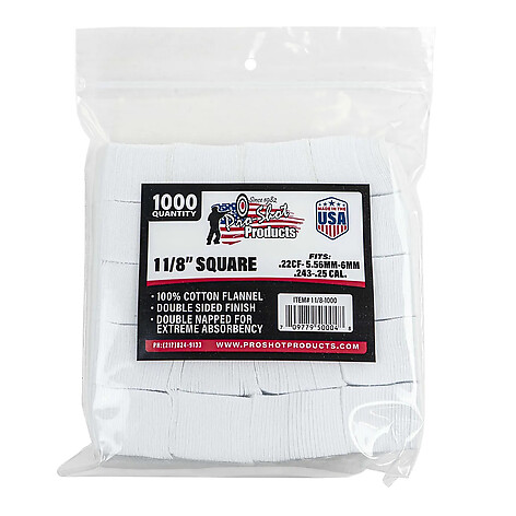 Pro-Shot Draglappar Bomull .22-.270 Cal. 1000st